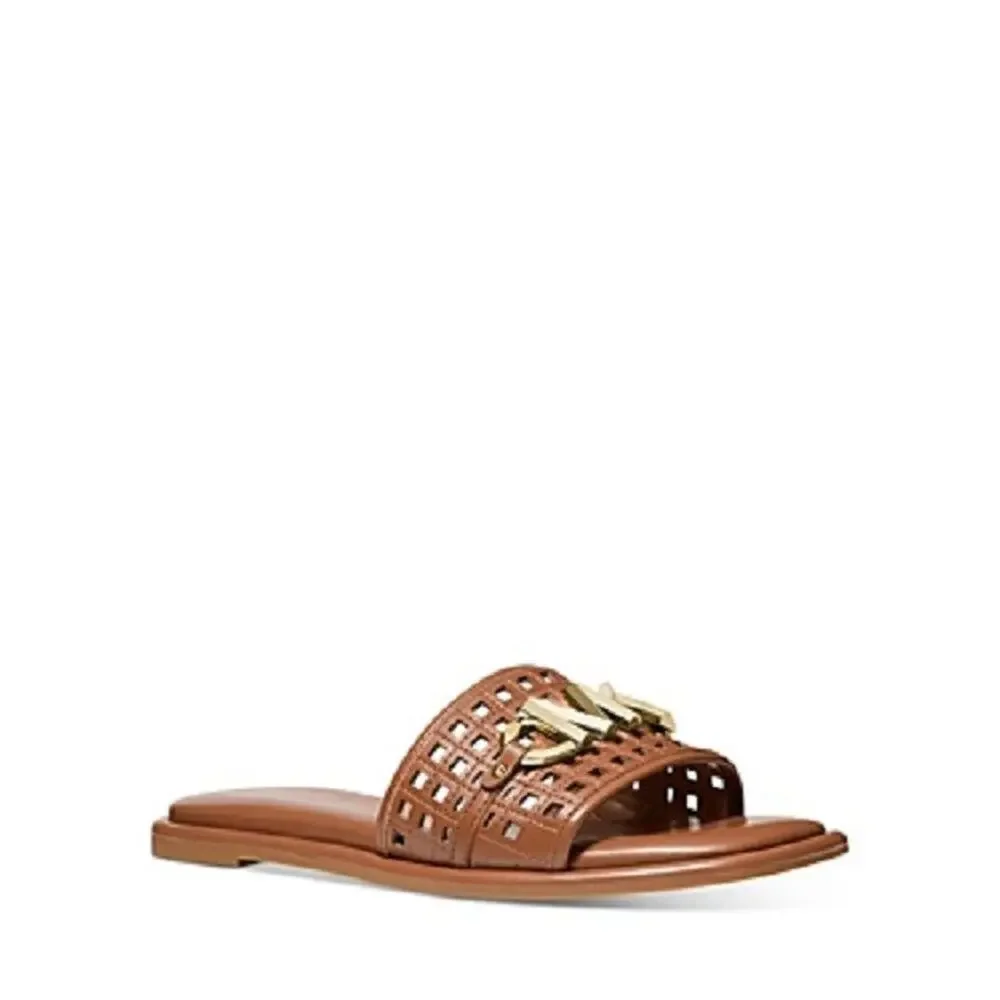 Michael Kors Women's Hayworth Slide Flat Sa Luggage, Brown Size 7.5M - Picture 2 of 4